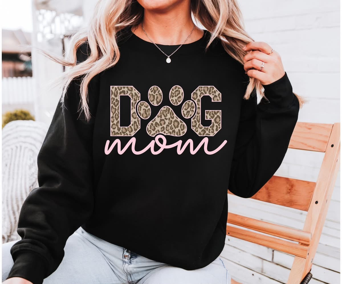 Leopard Dog Mom Crewneck