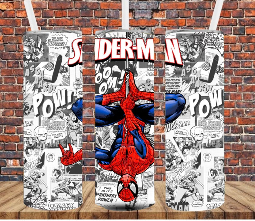 Cartoon Spidey Skinny Tumbler