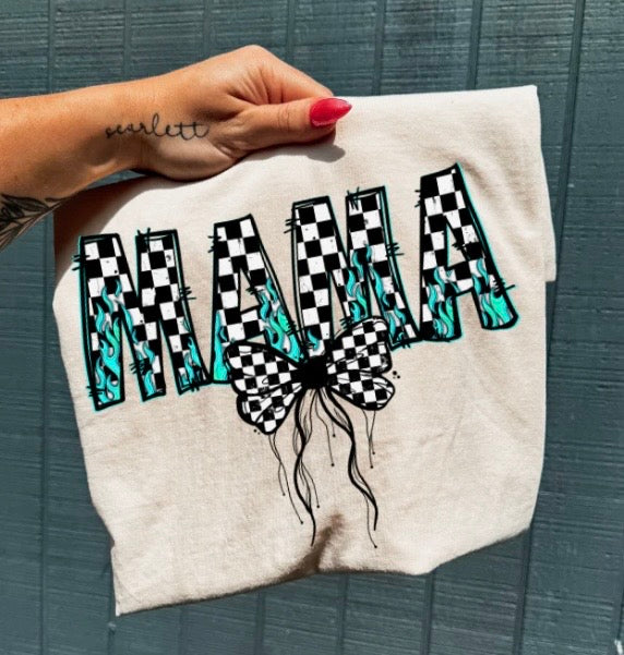 Checkered Mama Tee