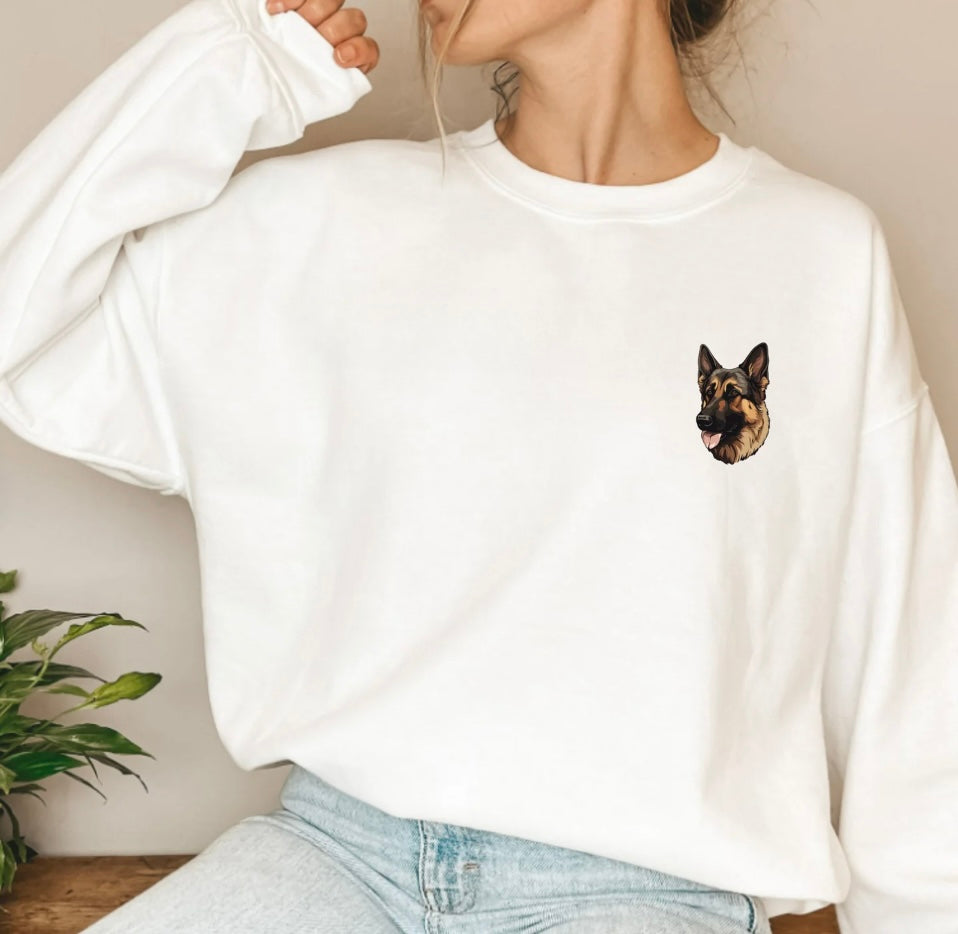 German Shepard (pocket) crewneck