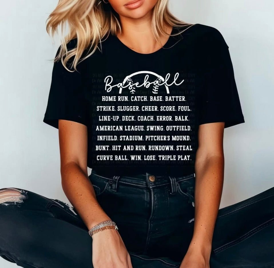 Baseball Words Tee