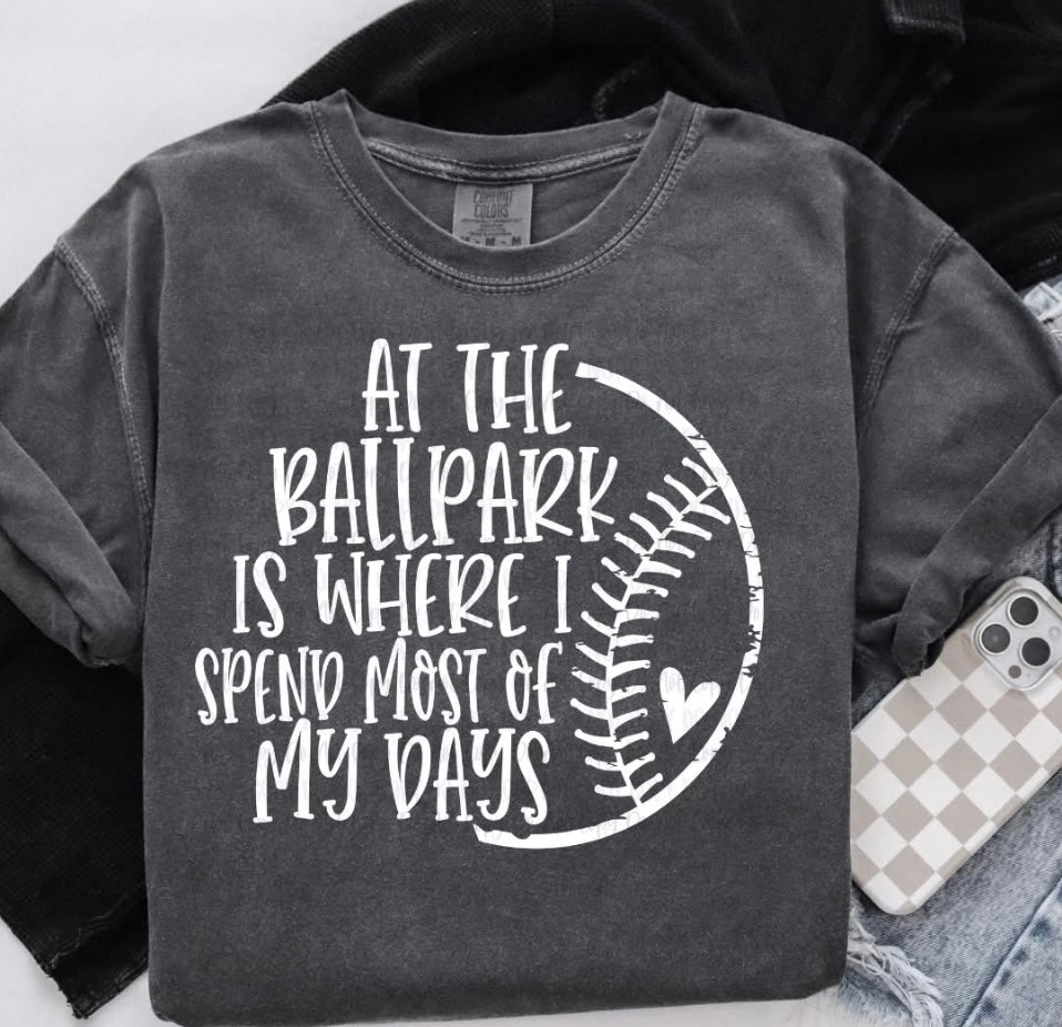 At the ballpark is where I spend most of my days tee