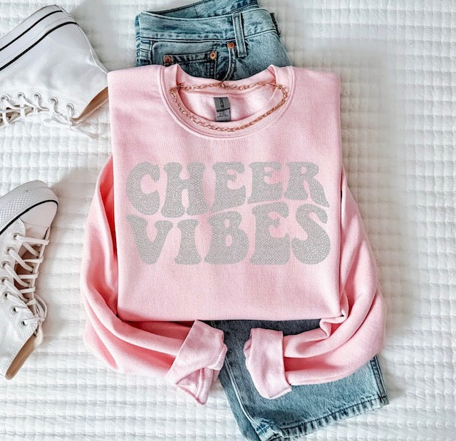 Cheer Vibes Rhinestone Crewneck