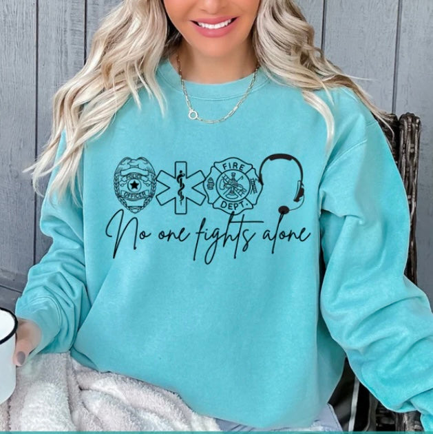 No one fights alone crewneck