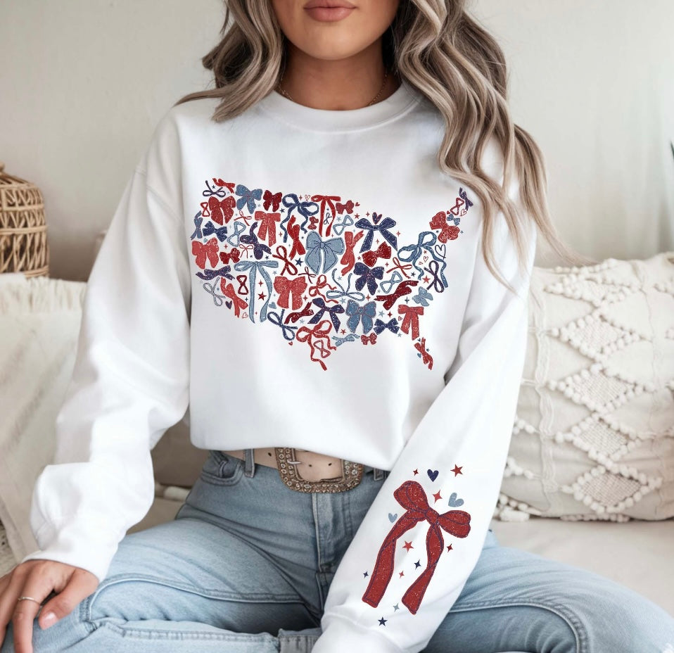 USA Bow Crewneck with sleeve detail