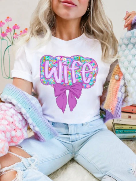 Purple floral Wife Tee