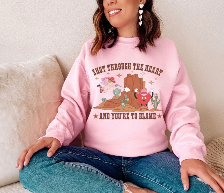 Shot through the heart Crewneck