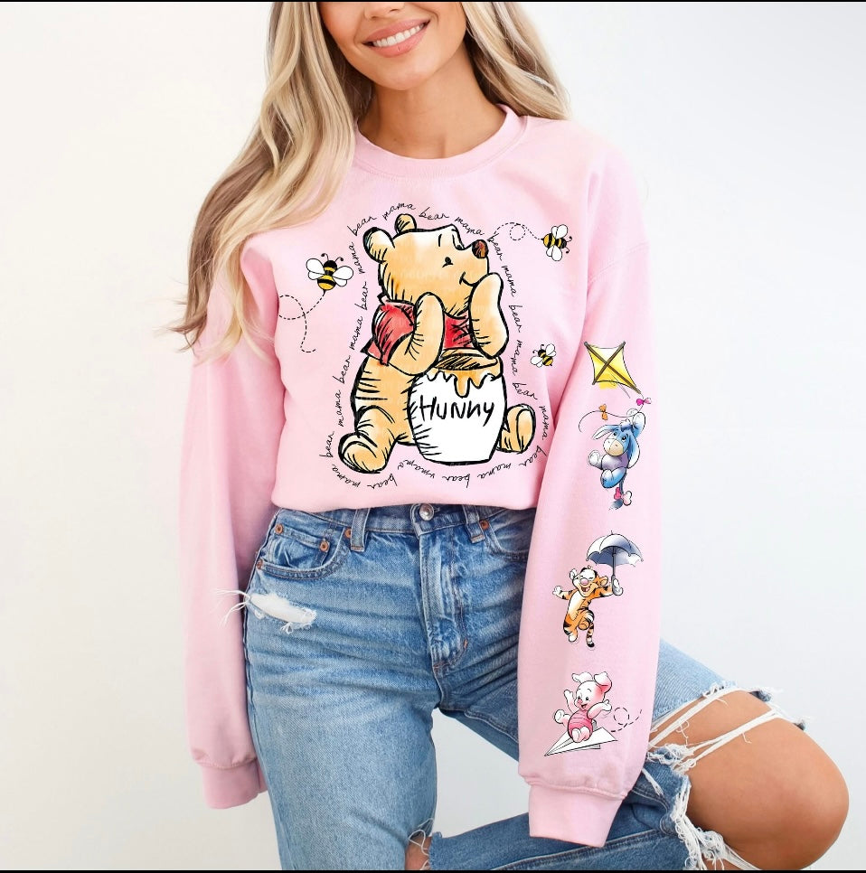 Pooh Crew with sleeve detail