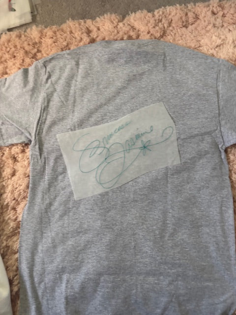 Jasmine Tee with autograph on back