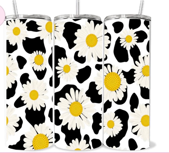 Yellow flower skinny tumbler