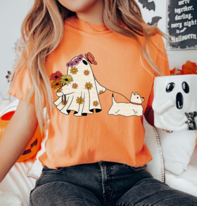 Boho Ghost Walking Dog Tee