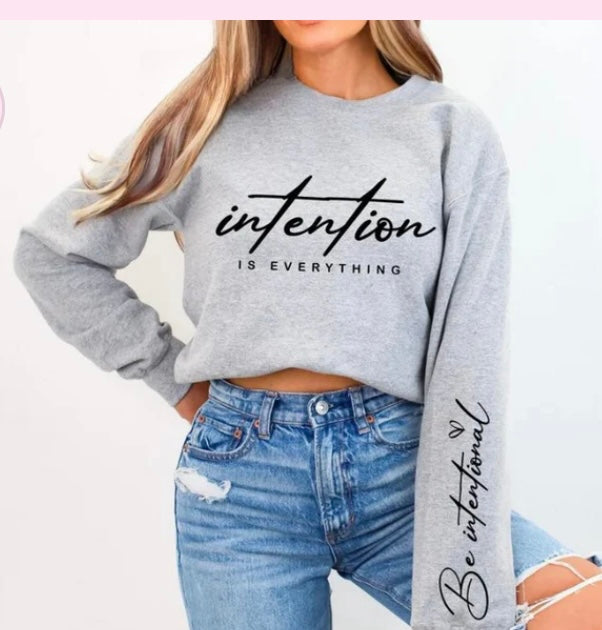 Intention is Everything Crewneck with sleeve detail