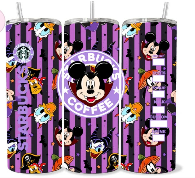 Mouse Halloween skinny tumbler