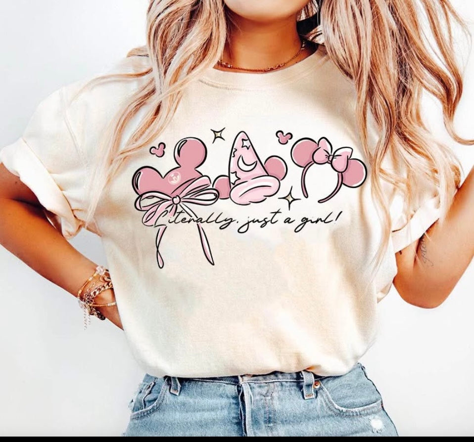 Literally Just A Girl Tee with magical on back
