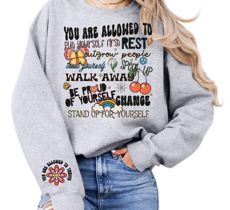 You are allowed crew with sleeve detail