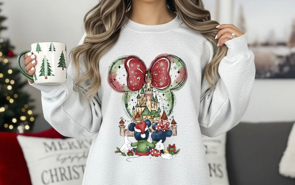 Mouse and girl Christmas Crewneck