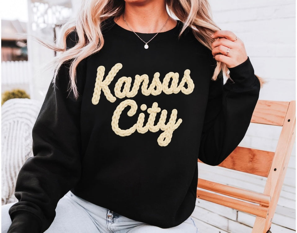 Kansas City Faux Yarn Crewneck