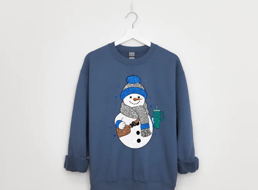 Snowman with Blue Hat Crewneck