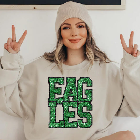 Eagles Faux glitter crewneck