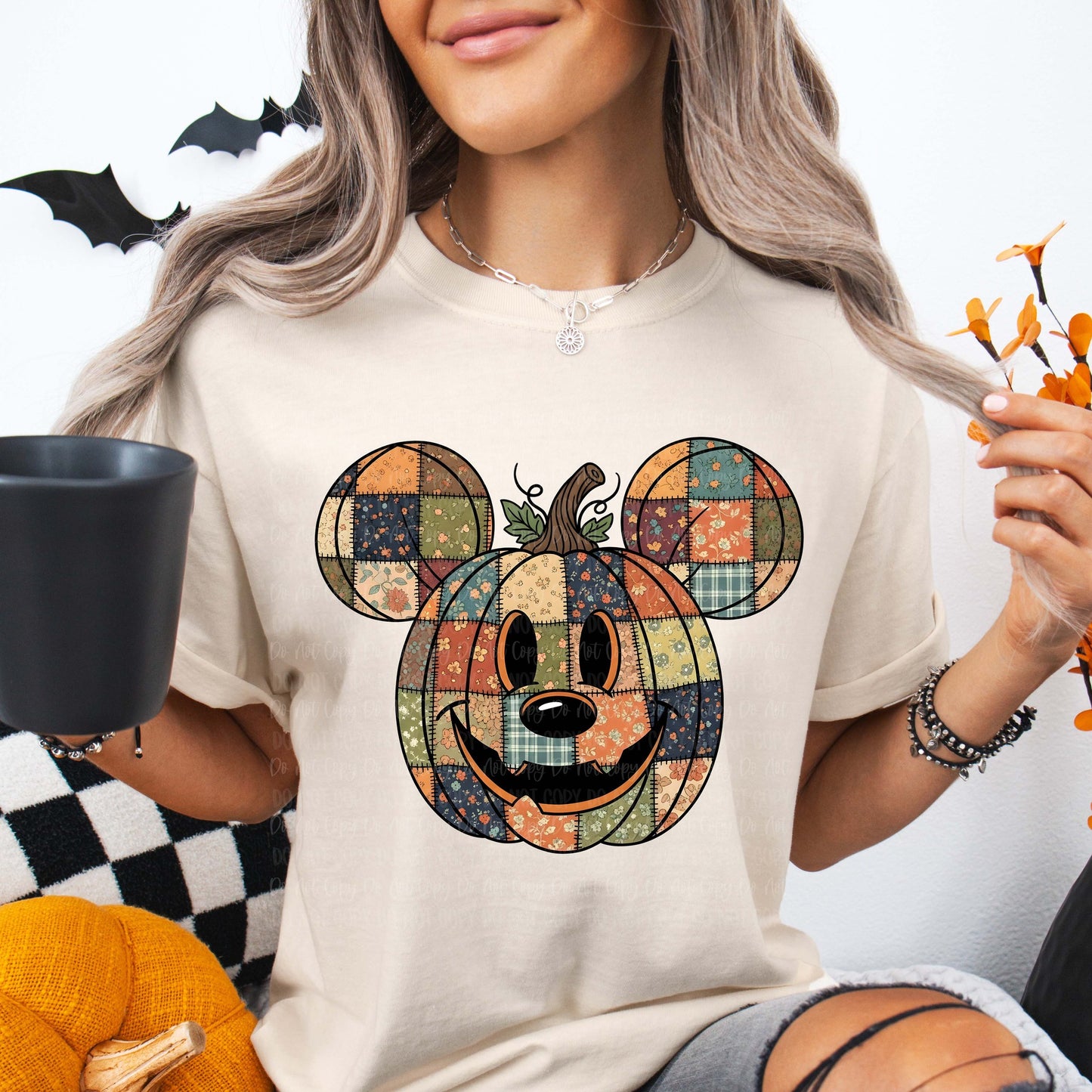 Mouse Patchwork pumpkin Tee