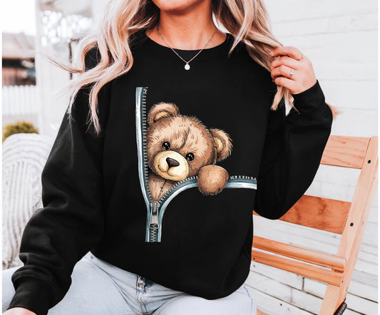 Zipper Bear Crewneck