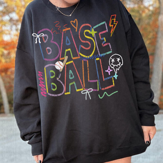 Colorful Baseball Crewneck