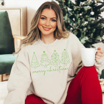 Green Merry Christmas Crewneck