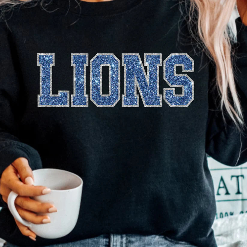 Lions Faux glitter Crewneck