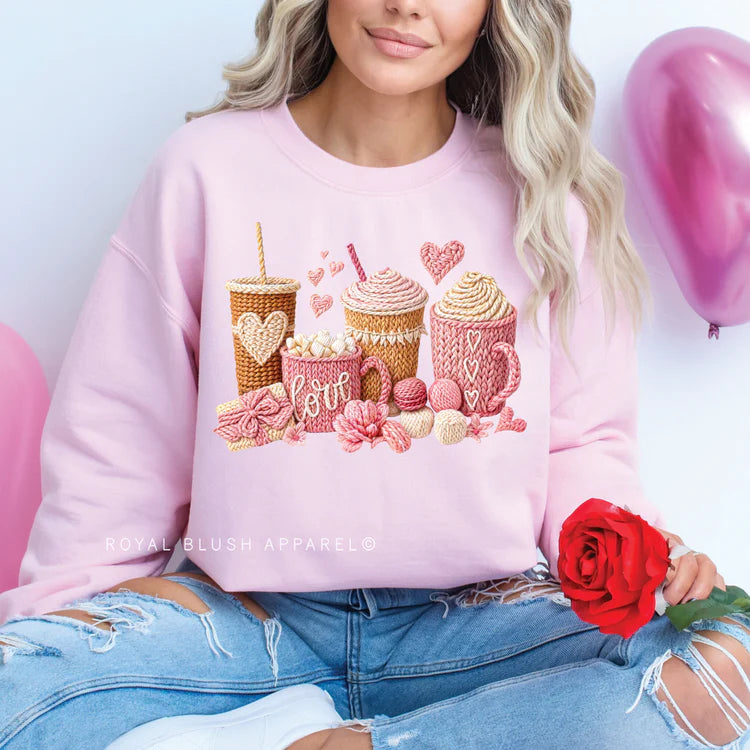 Faux Knit Coffee Crewneck