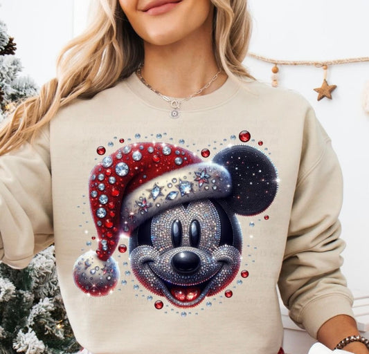 Mouse faux glitter Crewneck