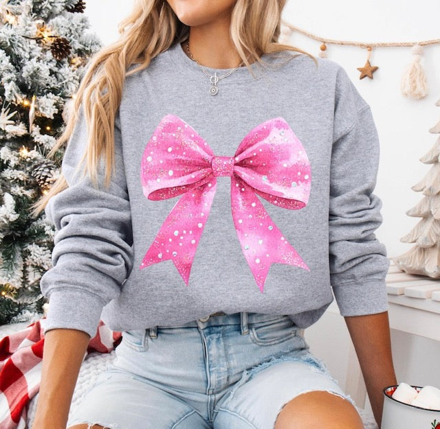 Pink Bow Crewneck