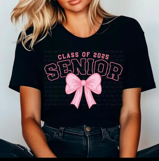 Senior 2025 Pink Bow Tee