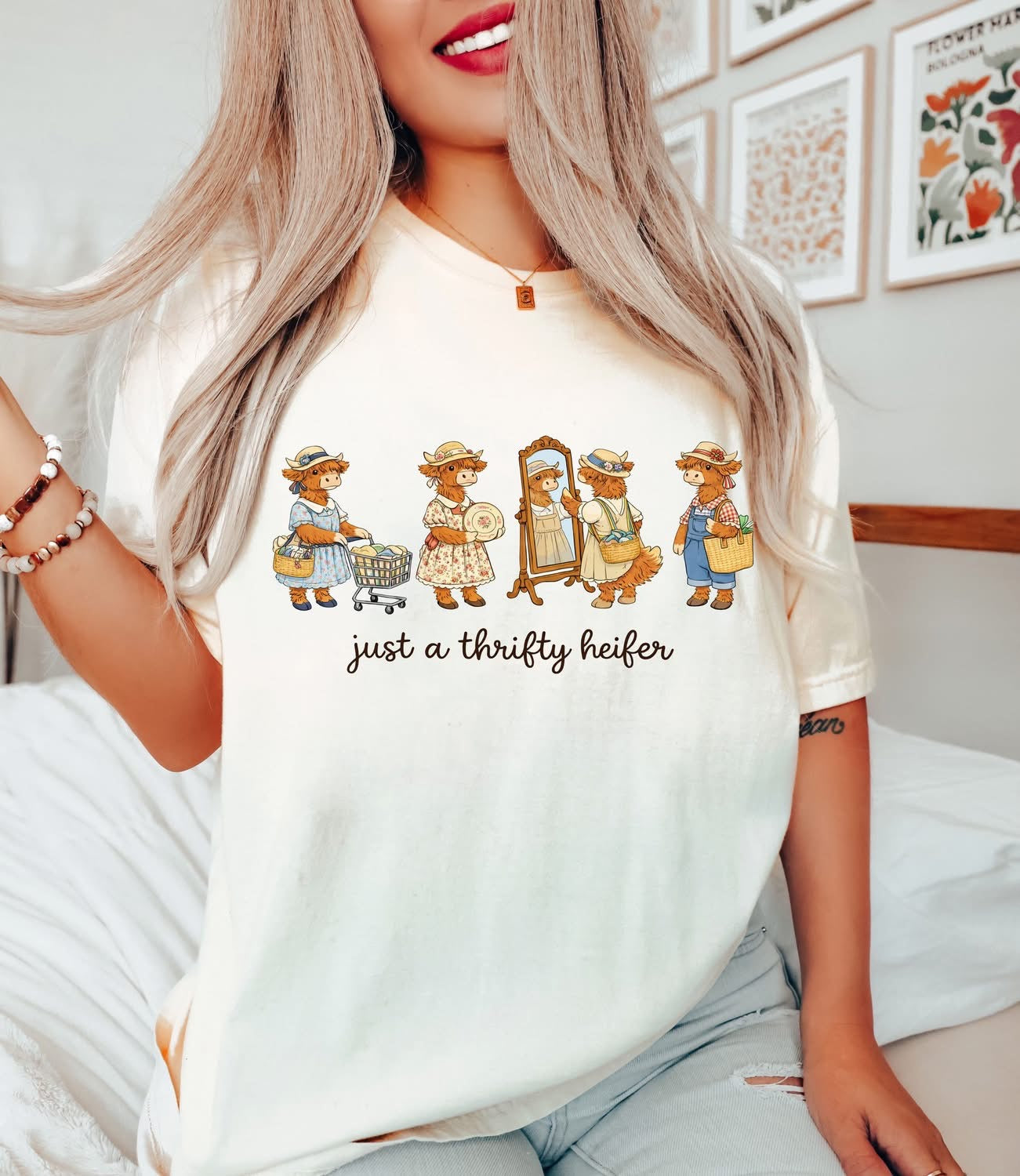 Thrifting Hyland Cow Tee