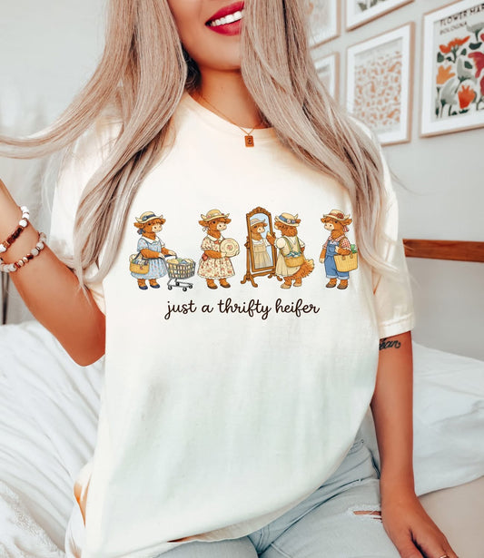 Thrifting Hyland Cow Tee