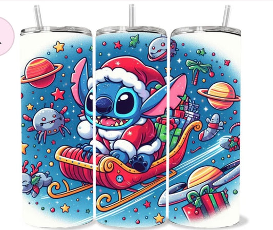 Sleigh Blue Alien Skinny Tumbler