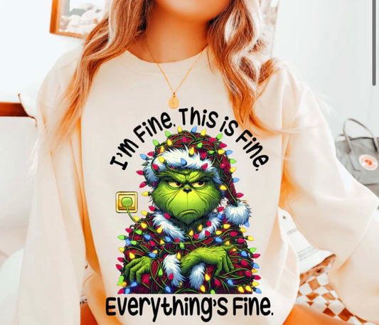 I'm fine Green Guy Crewneck