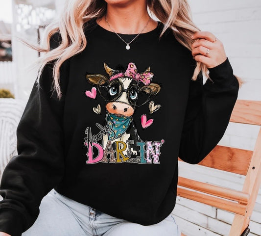 Cow Howdy Darlin Crewneck