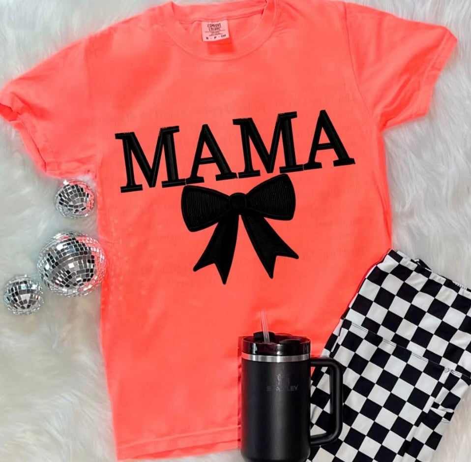 Mama Black Bow tee