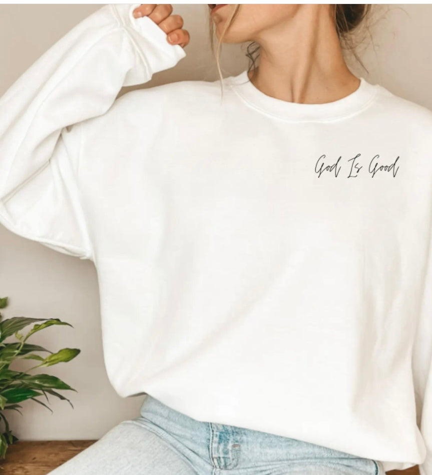 God is Good Pocket Crewneck