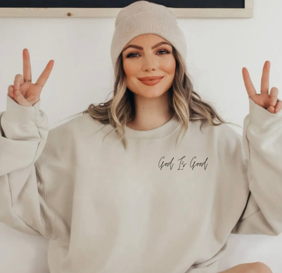 God is Good Pocket Crewneck