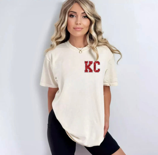 KC faux glitter tee