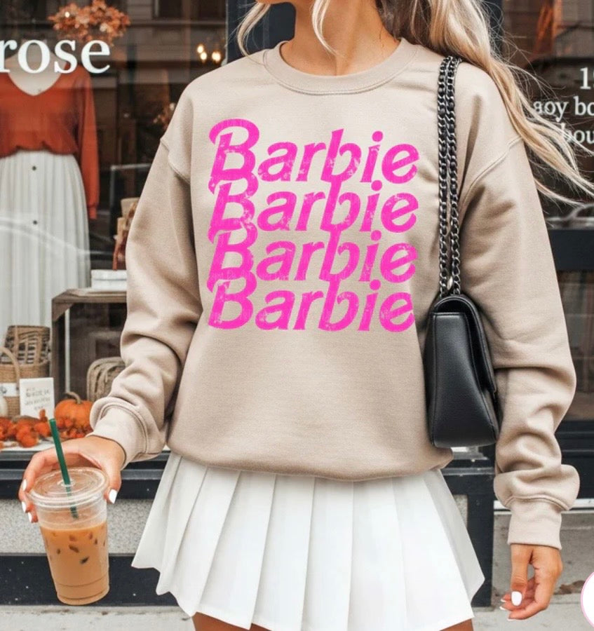 Barbie stacked Crewneck
