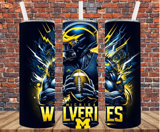 Michigan Football Skinny Tumbler