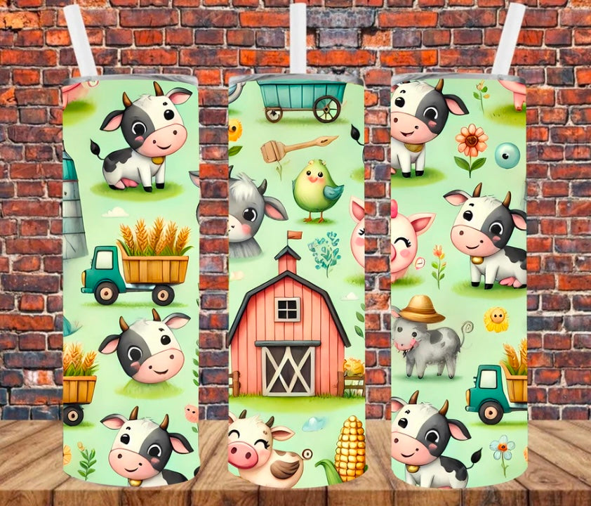 Farm Animals Skinny Tumbler