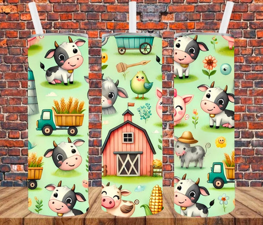 Farm Animals Skinny Tumbler