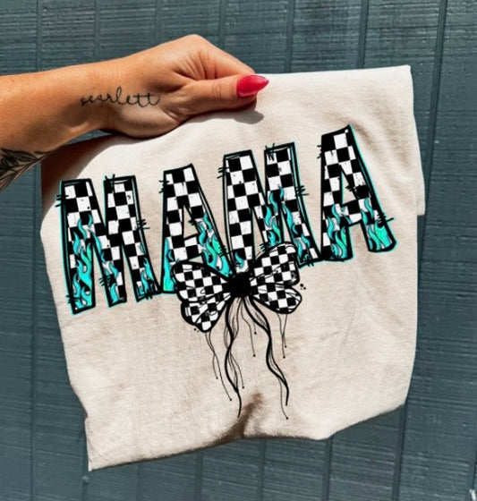 Checkered Mama Tee