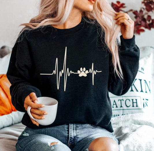 Pet heartbeat crewneck