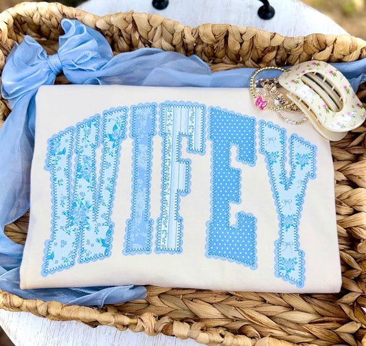 Wifey Blue tee