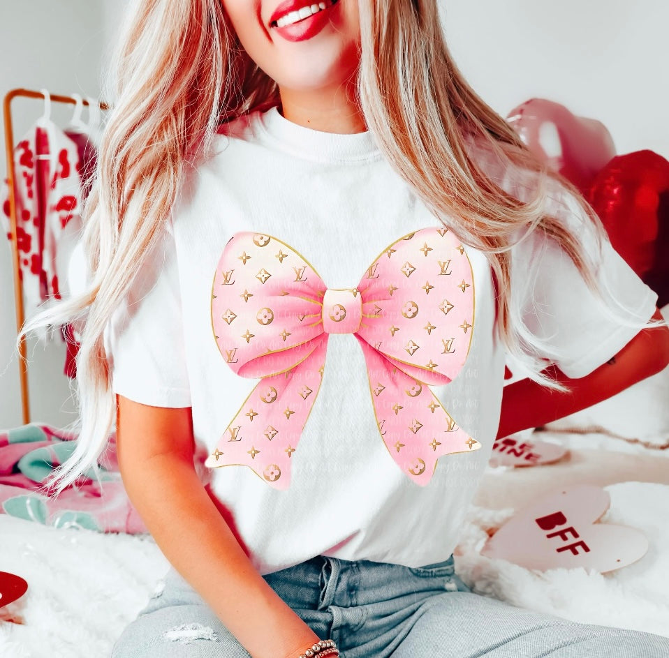 Luxury Pink Bow Tee