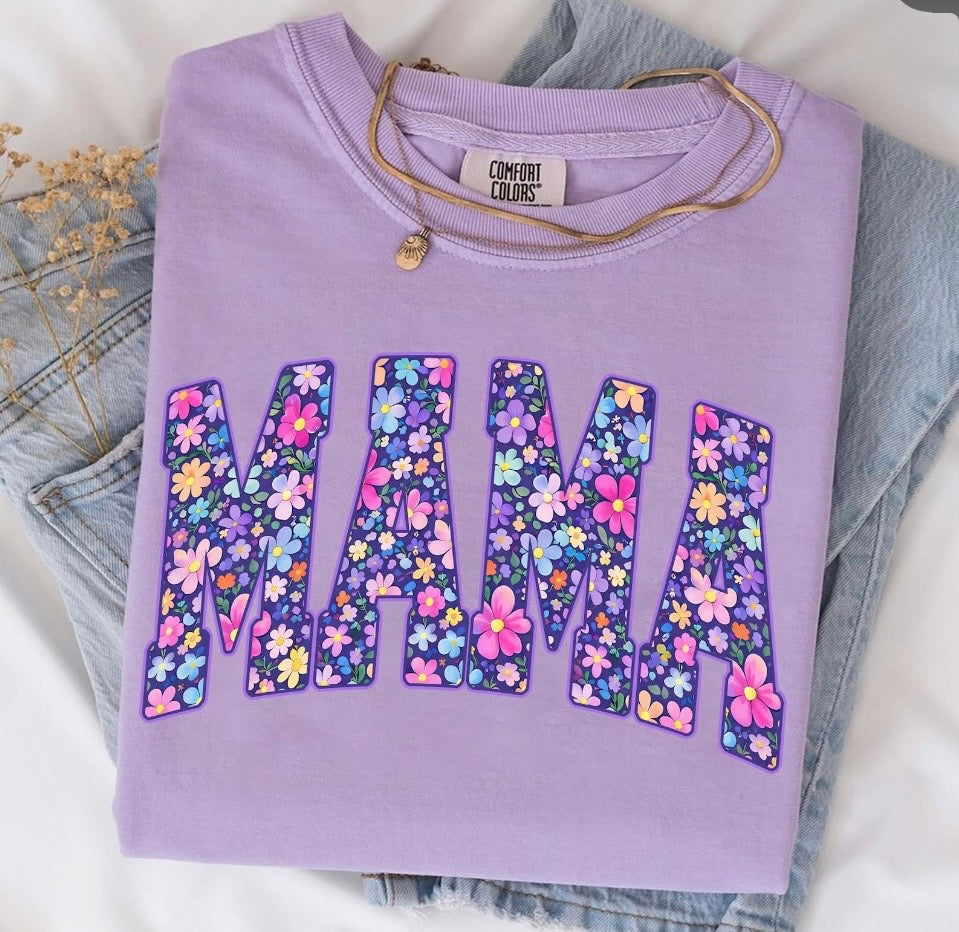 Mama Purple Flora Tee